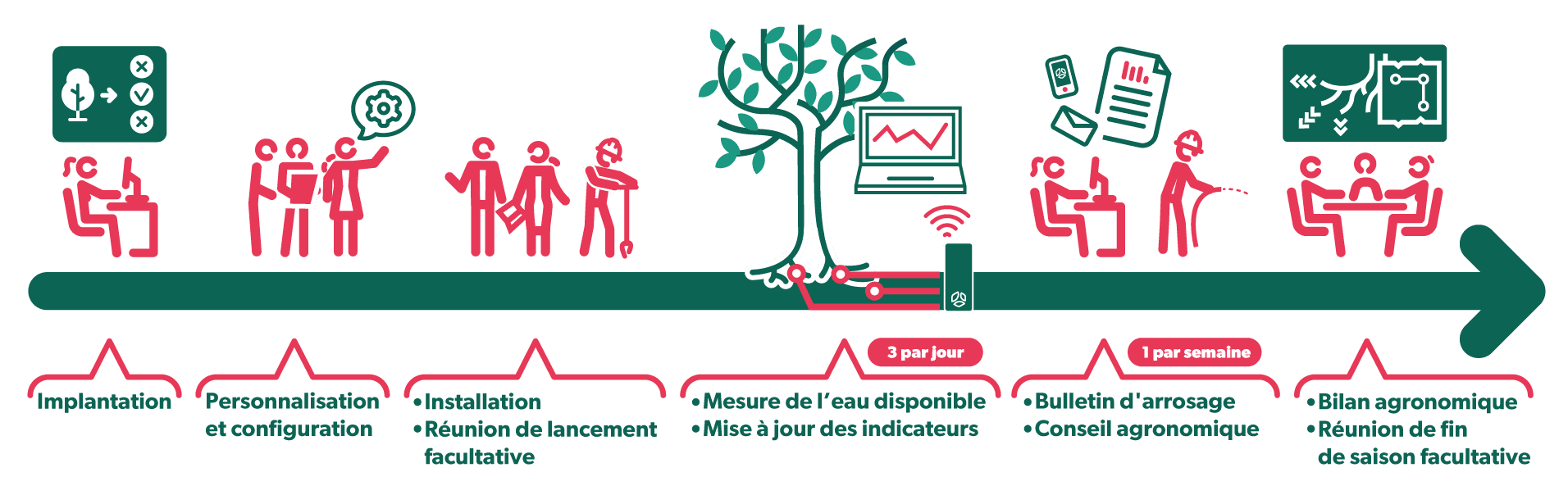 Schéma suivi tensiométrique des plantations
